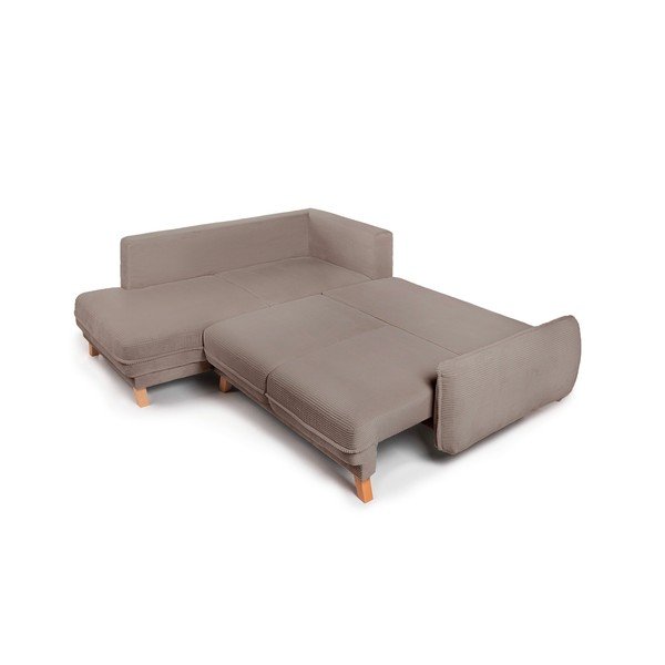 Taupe värvi velvetist diivanvoodi/panipaigaga nurgadiivan (parempoolne/L-kujuline) Tori - Bonami Selection-image-3