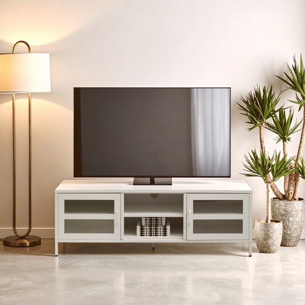 Valge terasest telekaalus 150x50x45 cm Acier - Premier Housewares-image-1
