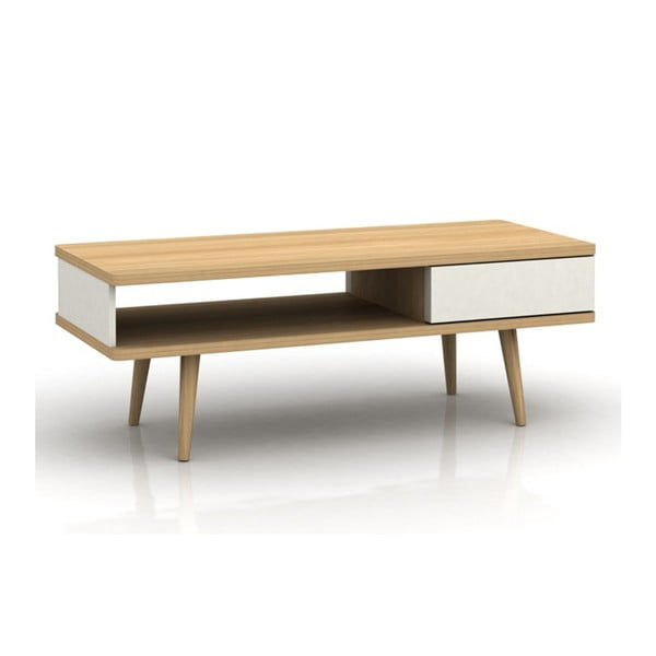 Bílý dřevěný konferenční stolek Støraa Caitlin