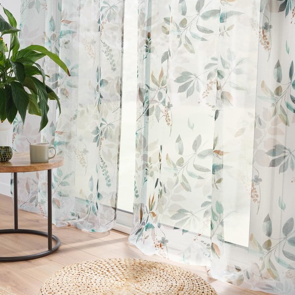 Valge-roheline kardin 140x240 cm Dilaris - douceur d'intérieur-image-1