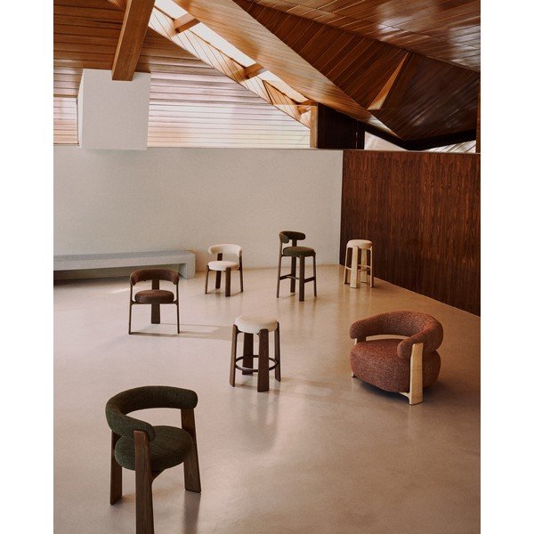 Terrakottapunane saarepuust baaritool (istme kõrgus 65 cm) Granite - Kave Home-image-4