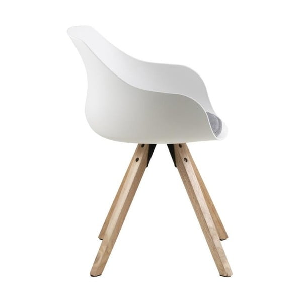 2 valge söögitooli komplekt kummipuust jalgadega Tina - Actona-image-4