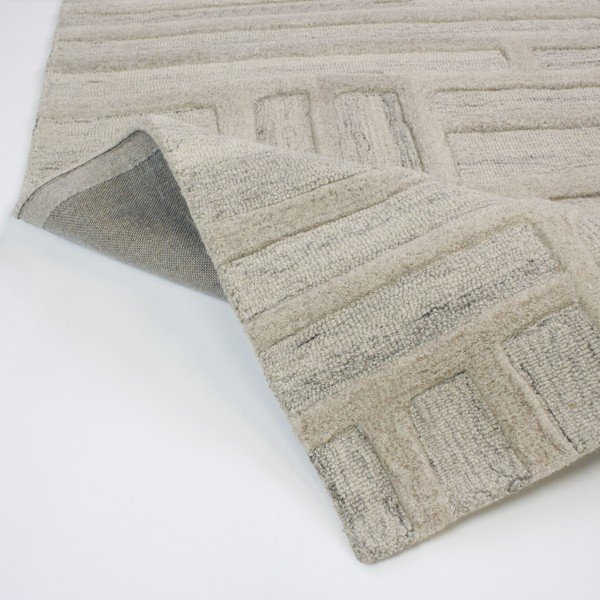 Hallikasbeež käsitsi kootud villane vaip 160x230 cm Elva - Flair Rugs-image-2