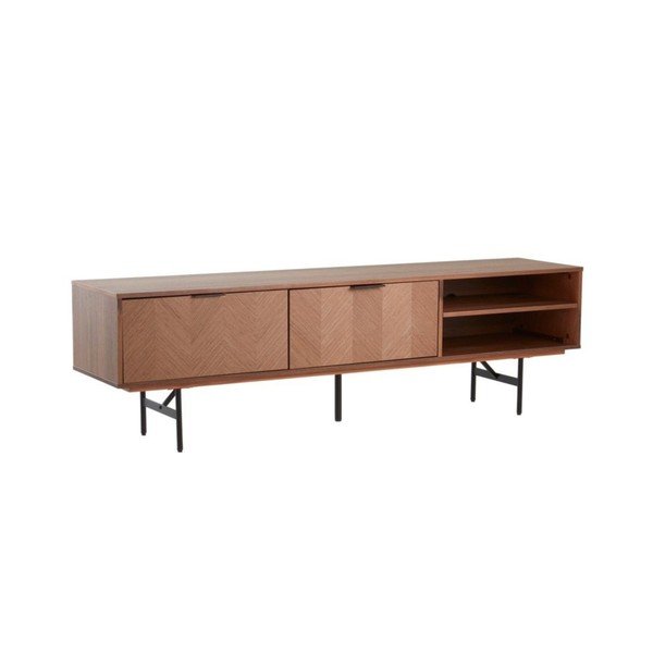 Tume naturaalses toonis pähklipuust televiisorilaud 180x51x40 cm Duvberg - Jotex-image-3