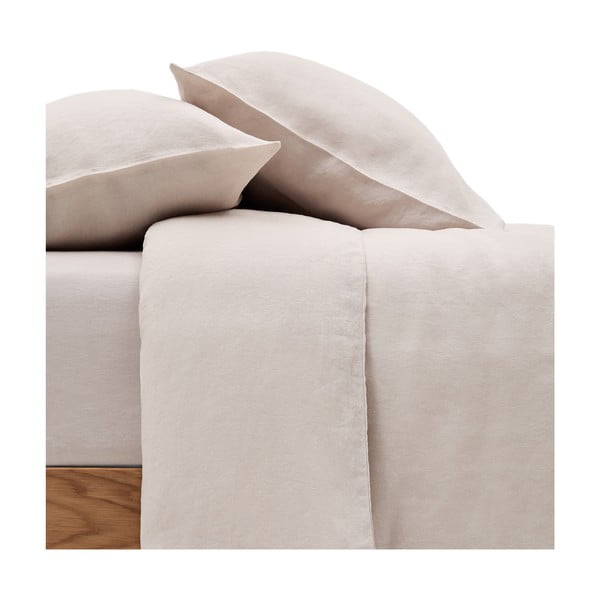 Hallikasbeež linaseguga pikendatud voodipesu kaheinimesevoodile 240x220 cm Simmel - Kave Home-image-2