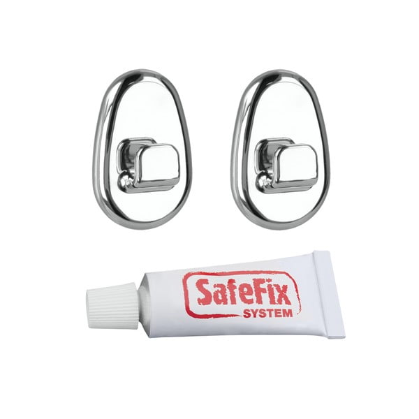 Komplekt 2 konksu ja liim Silver Safefix - Metaltex-image-1