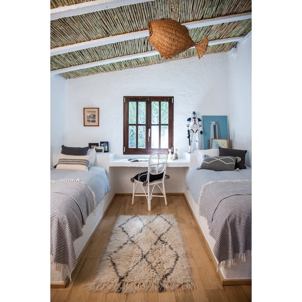 Kreem pestav käsitsi kootud villane vaip 80x140 cm Berber Soul - Lorena Canals-image-1