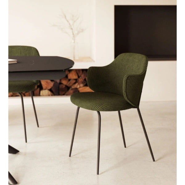 Rohelised velvetist söögitoolid 2tk komplektis Yunia - Kave Home-image-1