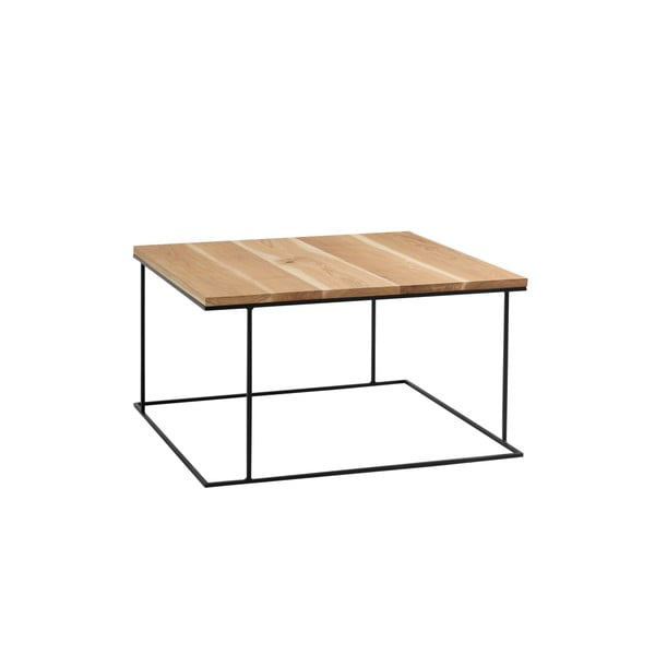 Konferenční stolek s černým podnožím a dubovou deskou Custom Form Walt, 100 x 100 cm