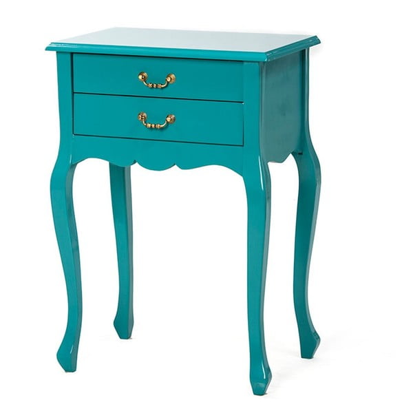 Odkládací stolek Lacquered Turquoise, 52x35x72 cm