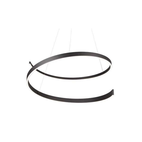 Must LED rippvalgusti hääljuhtimise/mobiilirakenduse juhtimisega, metallist varjuga ø 75 cm Cinardi - CINQUE-image-4