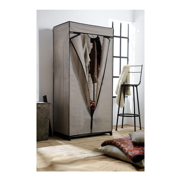 Šedá textilní šatní skříň Compactor Wardrobe, výška 160 cm-image-1