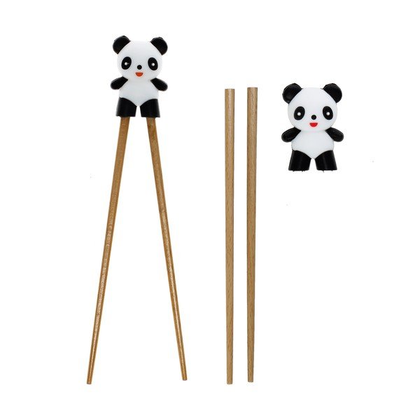 Puidust laste õppekepid naturaalses värvitoonis Panda - Rex London-image-3