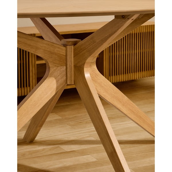 Ümmargune söögilaud tammespoonist pealispinnaga ø 120 cm Naanim - Kave Home-image-2