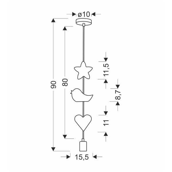 Valge ja roosa lastelamp metallist varjundiga Single - Candellux Lighting-image-2
