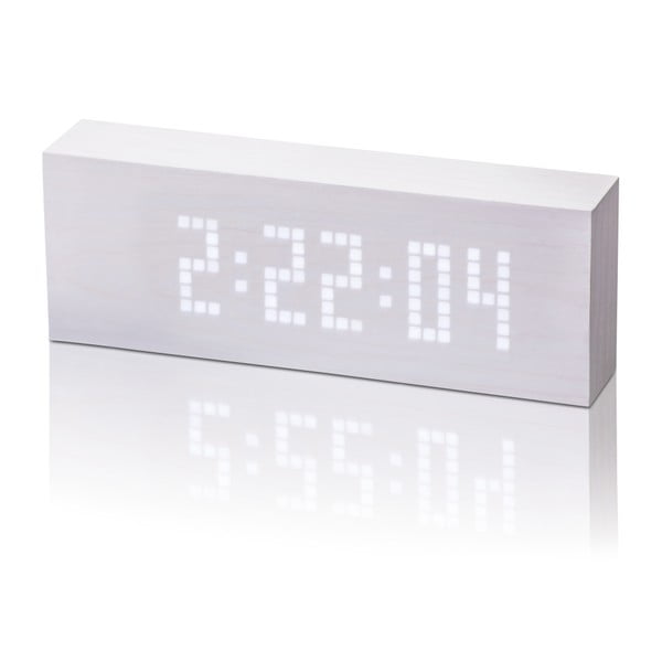 Valge äratuskell valge LED-ekraaniga kella Message Click - Gingko