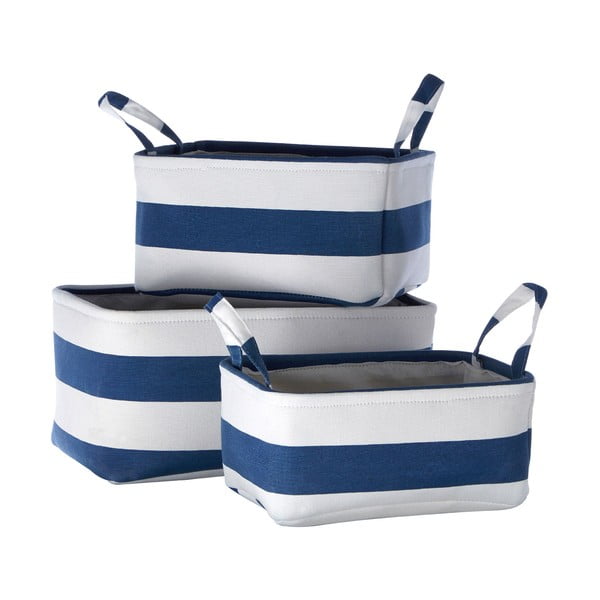 Sada 3 modro-bílých úložných košíků Premier Housewares Sailor