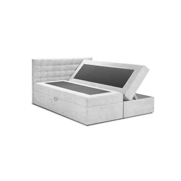 Helehall boxspring-voodi koos hoiualusega 160x200 cm Jade - Mazzini Beds-image-2