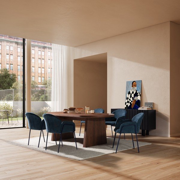 Sinised polsterdatud söögitoolid komplektis 2 tk Aslin - MOME-image-1