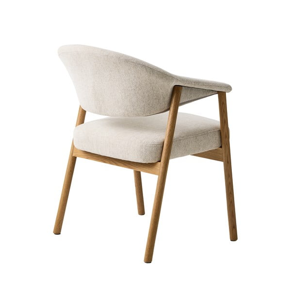 Kreemid söögitoolid tammepuidust käetugedega 2tk komplektis Elk - Unique Furniture-image-3