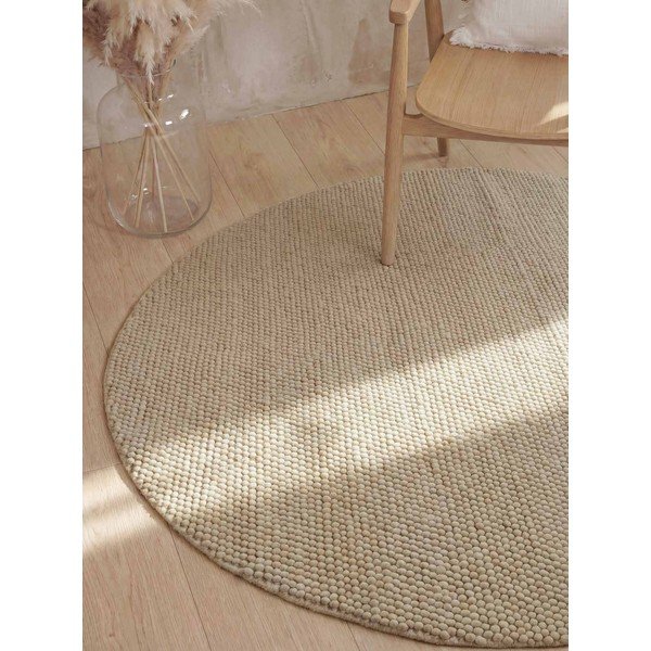 Käsitsi kootud villane ümmargune vaip naturaalses värvitoonis ø 200 cm Richmond Diana - Ted Baker-image-1