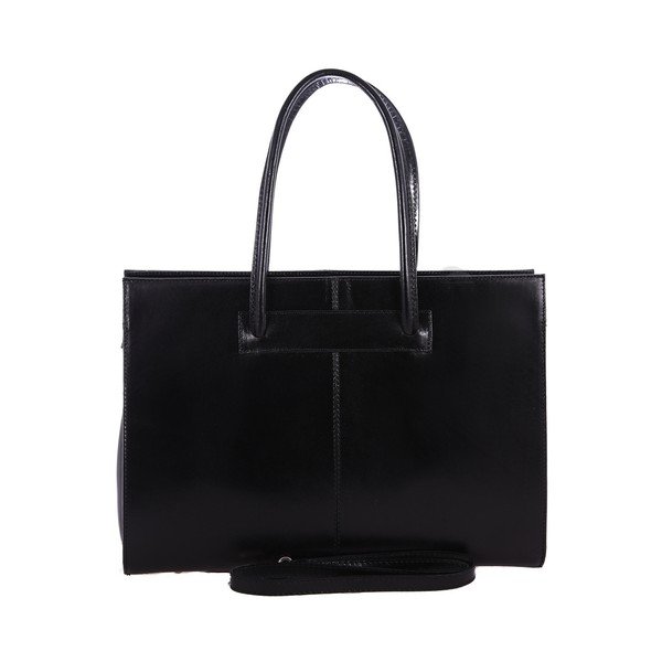 Mustast nahast käekott Anna - Chicca Borse-image-3