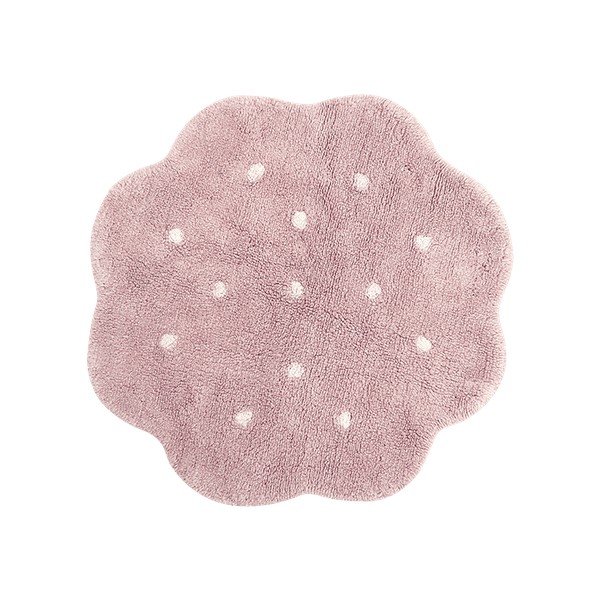 Roosa pestav käsitsi kootud puuvillane laste vaip ø90 cm Mini Biscuit Vintage Nude - Lorena Canals