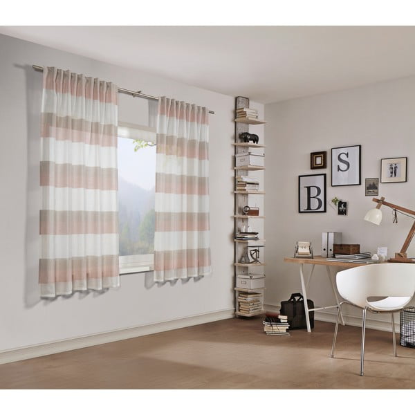 Roosa kardin 175x140 cm Etamine - Gardinia-image-2