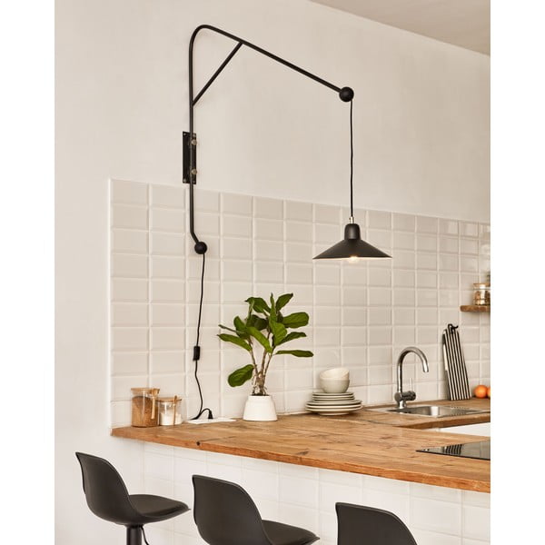 Must seinavalgusti ø 30 cm Eleazar - Kave Home-image-1