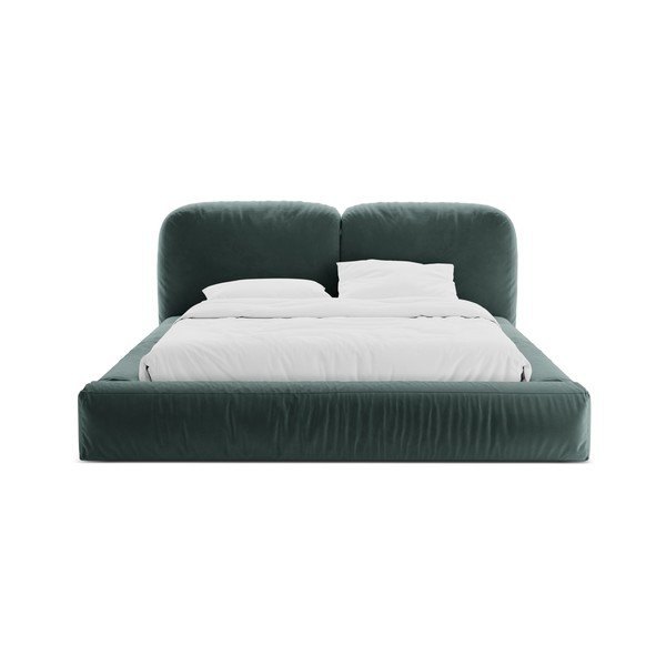 Petrooleumivärvi polsterdatud kaheinimesevoodi koos panipaiga ja voodipõhjaga 200x200 cm Martina - Micadoni-image-4