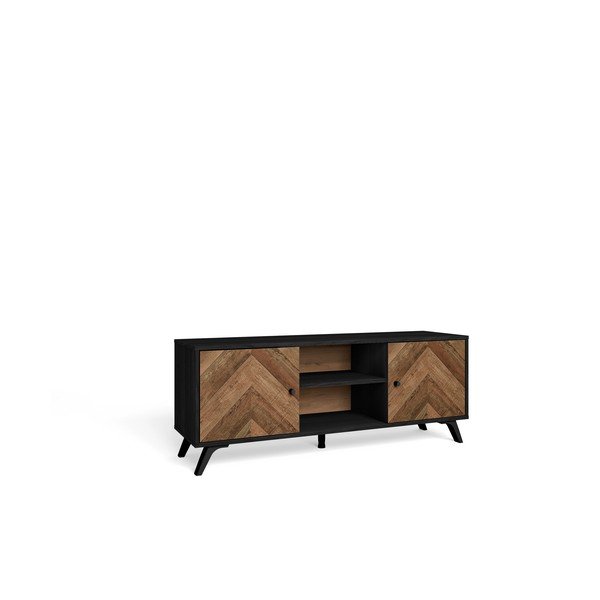 Must TV-laud pähklipuust 136x53 cm Chevrons - Marckeric-image-3