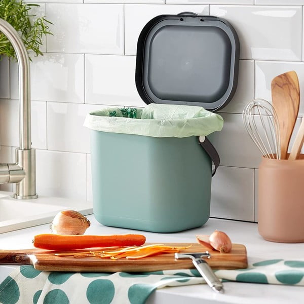 Roheline kompostitav jäätmekonteiner 6 l Albula - Rotho-image-1