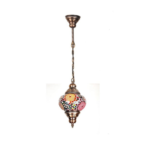 Skleněná ručně vyrobená závěsná lampa Sri Lanka, ⌀ 13 cm