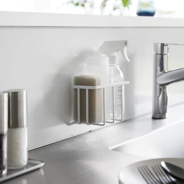 Valge metallist pesuvahendi riiul (ilma puurimiseta) Film Hook - YAMAZAKI-image-4