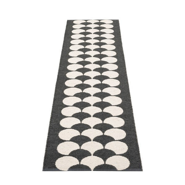 Must-kreem sise/välisvaip 70x250 cm Poppy Black Vanilla – Pappelina