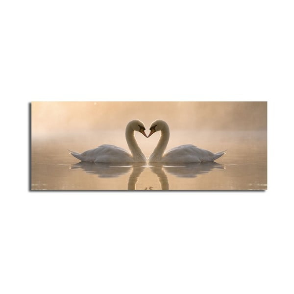 Pilt lõuendil Swan Love, 90 x 30 cm - Wallity