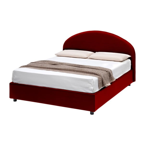 Červená dvoulůžková postel s úložným prostorem a potahem z koženky 13Casa Giotto, 160 x 190 cm