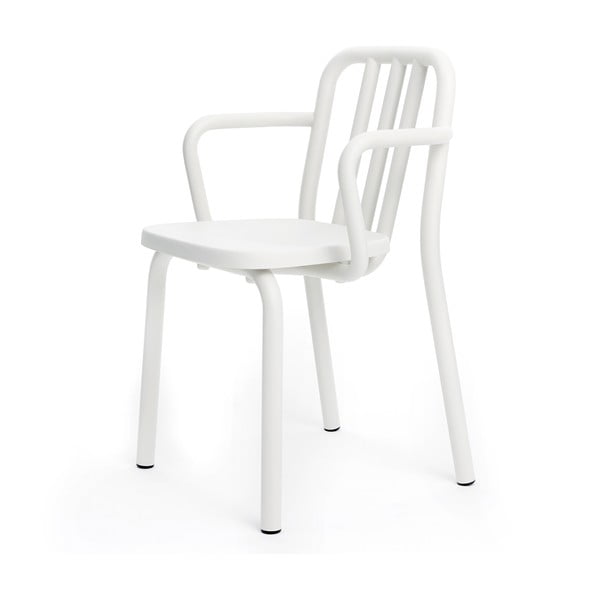 Bílá židle s područkami Mobles 114 Tube