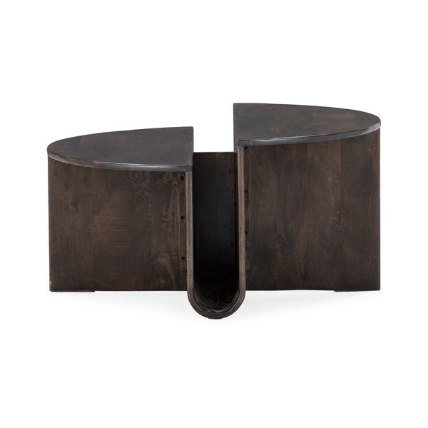 Tumepruun ümmargune mangopuidust kohvilaud ø 80 cm Divya - MOME-image-2