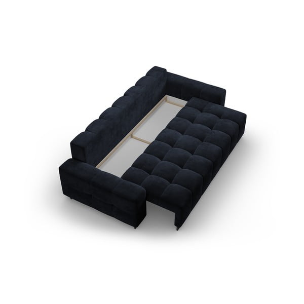 Tumesinine sametist panipaigaga diivanvoodi 250 cm Wicklow - Cosmopolitan Design-image-3