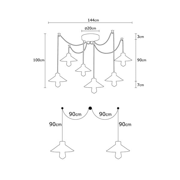Rippvalgusti metallist varjuga Manavgat - Opviq lights-image-2
