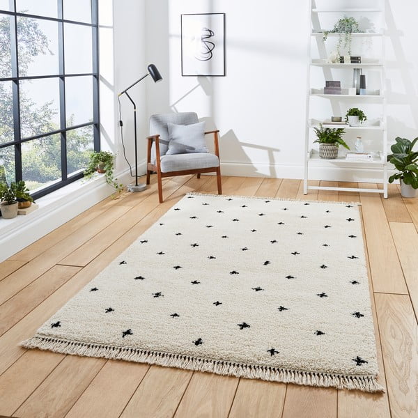 Valge ja must vaip Dots, 120 x 170 cm Boho - Think Rugs-image-1