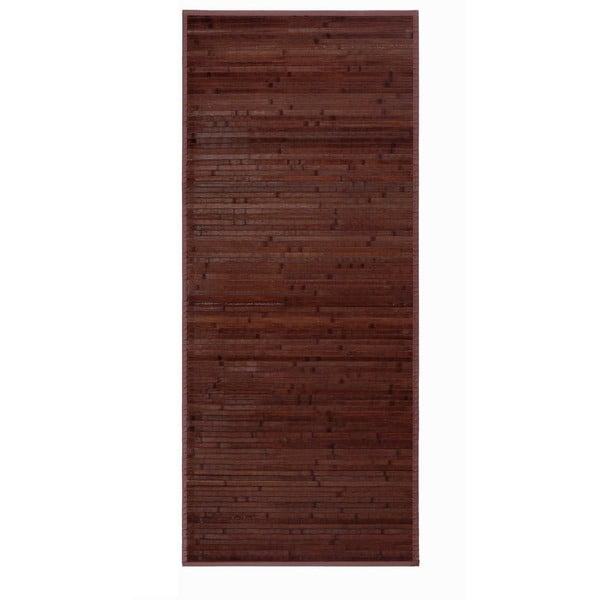 Tumepruun bambusest vaip 75x175 cm – Casa Selección