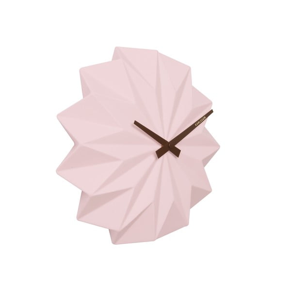 Růžové nástěnné hodiny Karlsson Origami-image-2