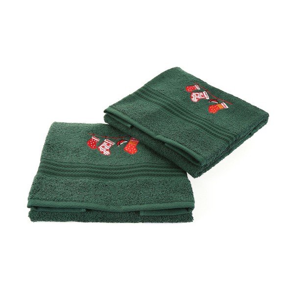 Sada 2 ručníků Corap Green Socks, 50 x 90 cm-image-1