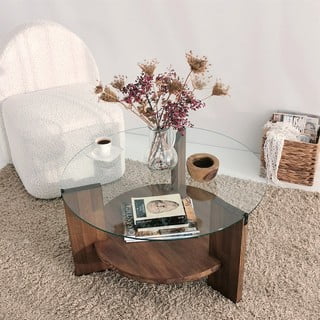 Pruun ümmargune kohvilaud ø 75 cm Mondo - Neostill