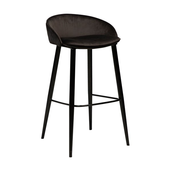 Černá sametová barová židle DAN-FORM Denmark Dual, výška 91 cm