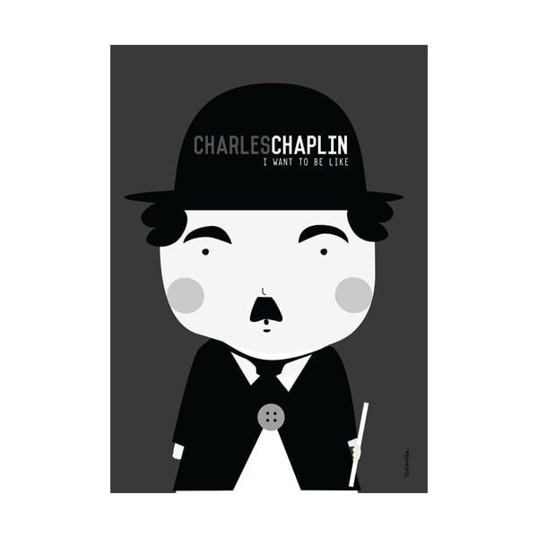 Plakát NiñaSilla Charlie Chaplin, 21 x 42 cm