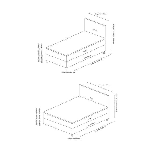 Pruun polsterdatud kaheinimesevoodi koos voodipõhja ja panipaigaga 160x200 cm Orina - Kalune Design-image-3