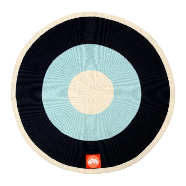 Modročerný koberec Done by Deer, ⌀ 113 cm